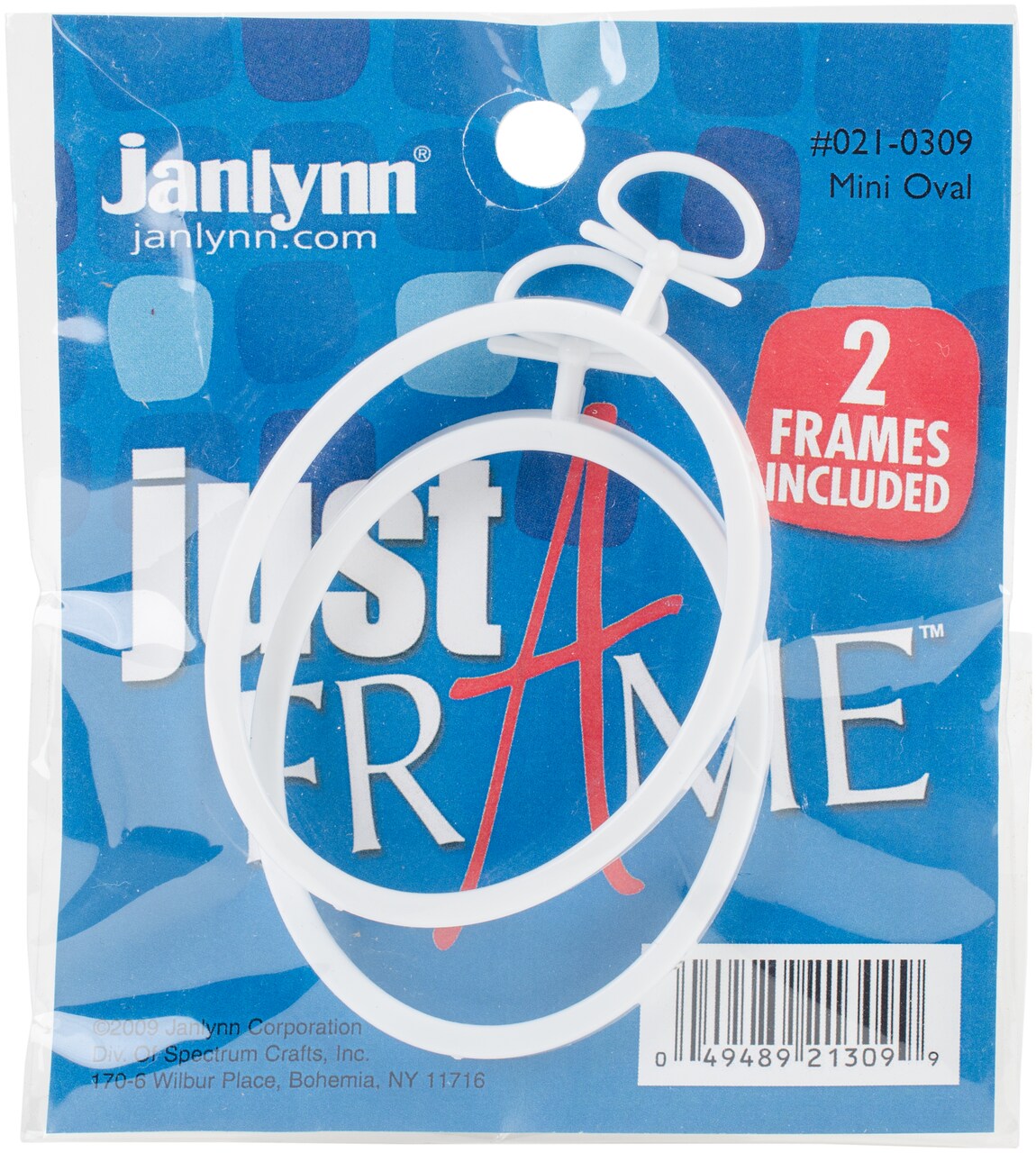 Janlynn Just A Frame Mini Oval Hoop 2.25"X2.75" 2/Pkg-White